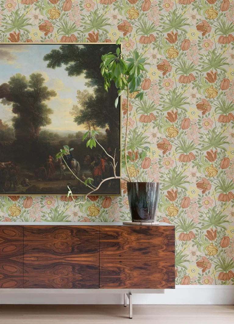 Cecilia Tulip and Daffodil Wallpaper - Chartreuse — Ảnh 2