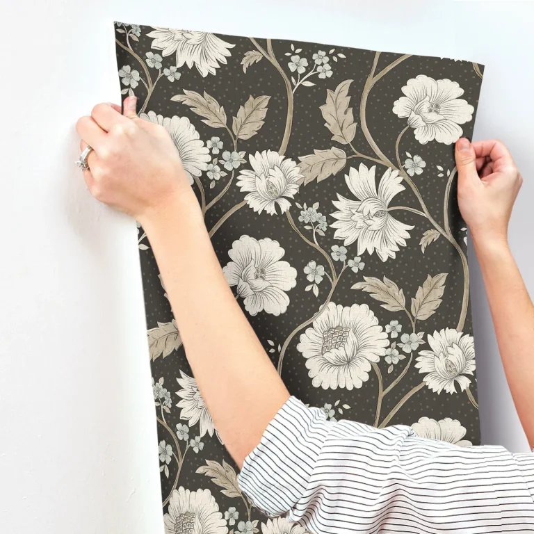 Chesapeake Hazel Floral Trail Wallpaper - Black — Ảnh 6