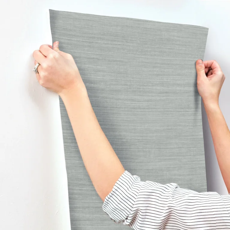 Silk Essence Faux Fabric Wallpaper - Slate — Ảnh 6