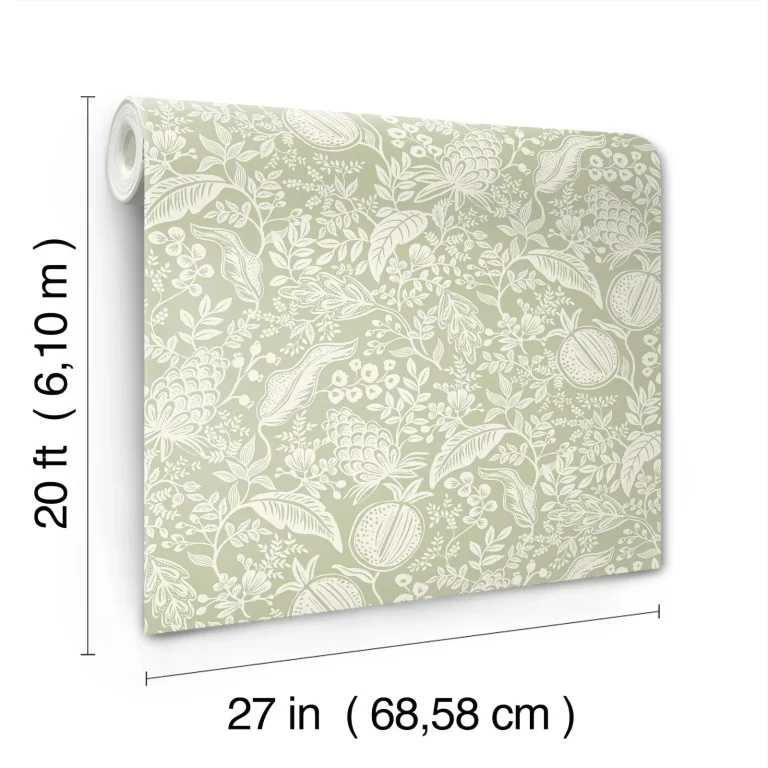 Rifle Paper Co. Pomegranate Peel and Stick Wallpaper - Pistachio — Ảnh 7