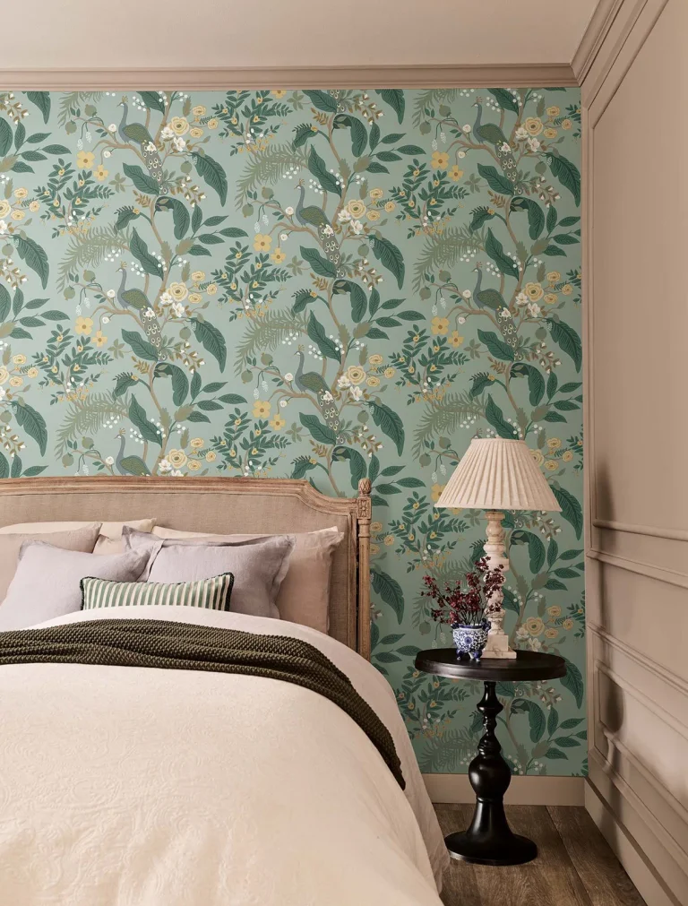 Rifle Paper Co. Peacock Wallpaper - Slate