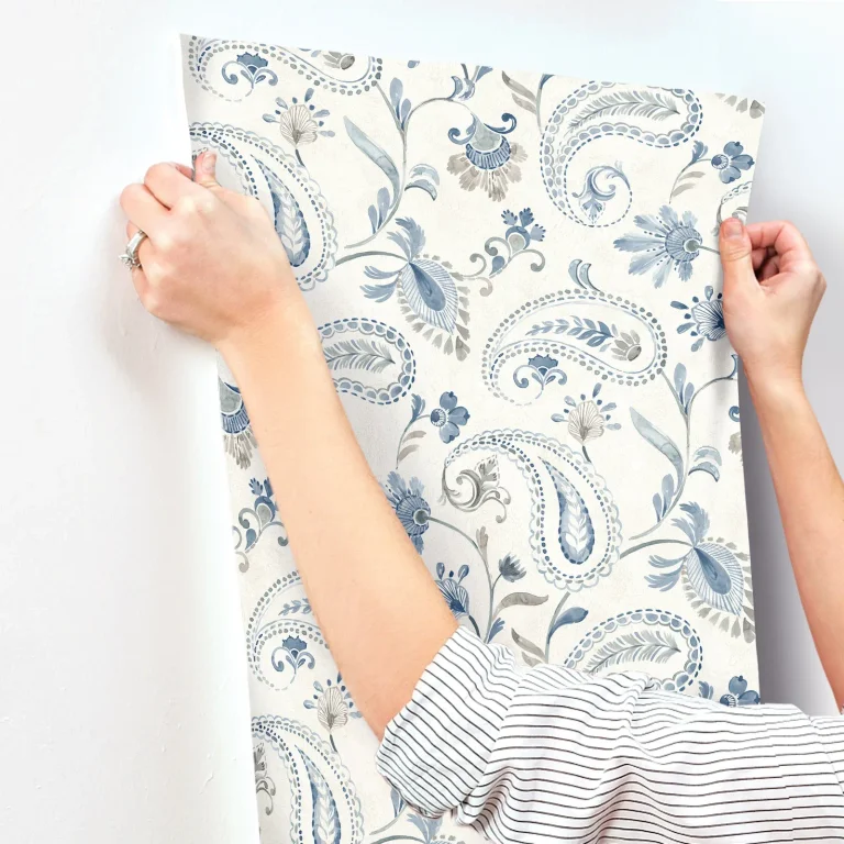 Chesapeake Darlene Jacobean Wallpaper - Blue — Ảnh 2