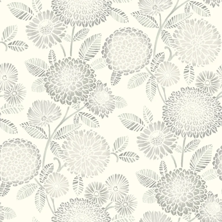 Chesapeake Zalipie Floral Trail Wallpaper - Grey