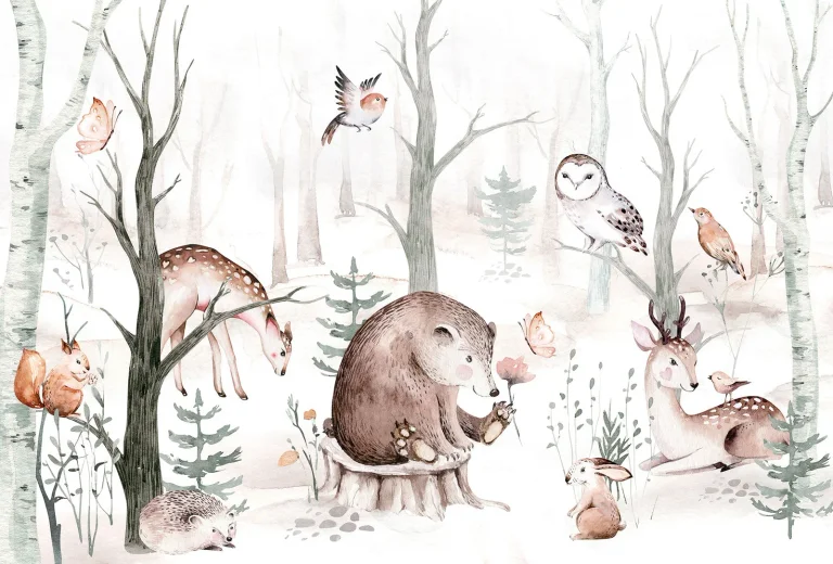 Forest Animal Friends - Wall Mural 5510 - 8 Panel - 384cm x 260cm — Ảnh 3