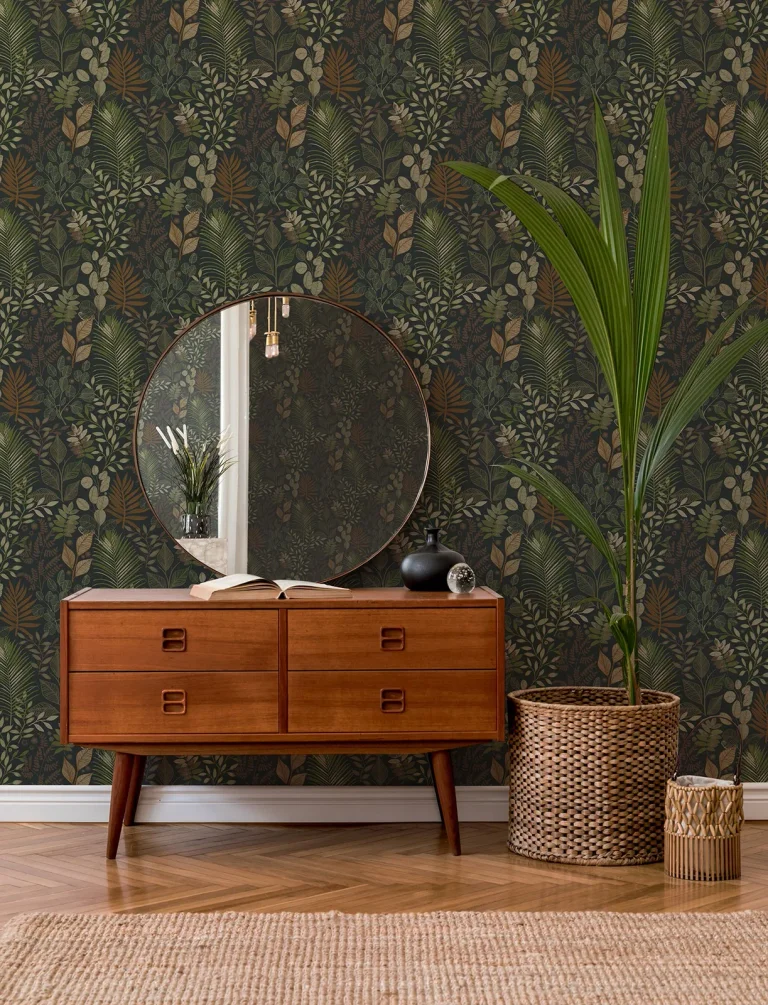 Ängslycka Forest Botanicals Wallpaper - Black — Ảnh 4
