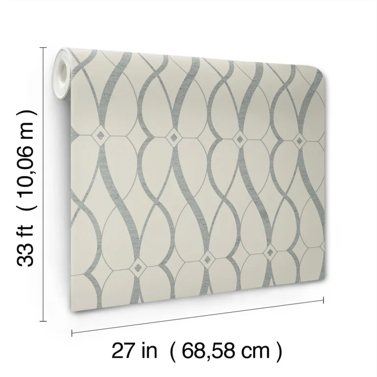 Graceful Geo Wallpaper - Beige/Silver — Ảnh 2