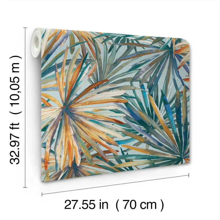 Corifa Palm Leaf Wallpaper - Sea Green — Ảnh 4