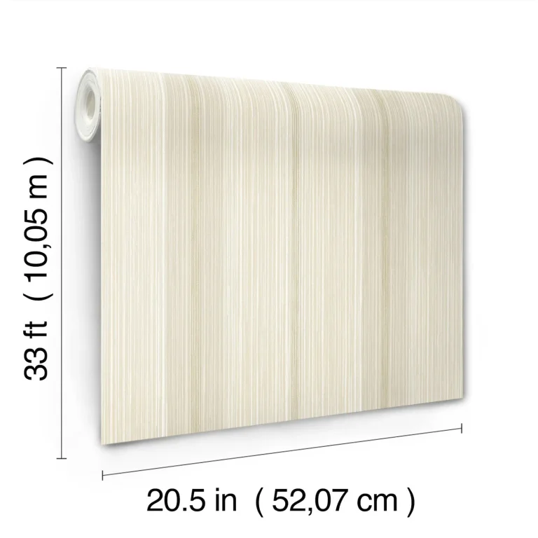 Chris Loves Julia Ames Linen Stripe Wallpaper - Beige — Ảnh 7