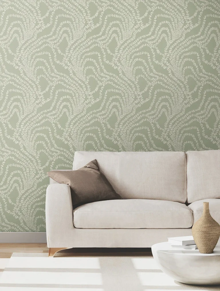 Ronald Redding String of Pearls Vine Wallpaper - Sage — Image 6