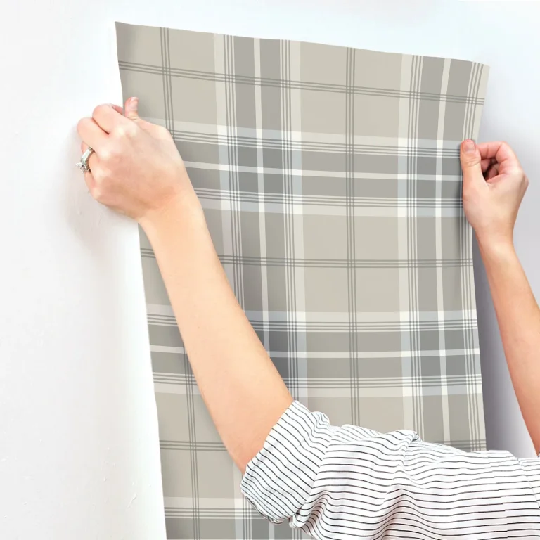 Emma Plaid Wallpaper - Grey — Ảnh 3