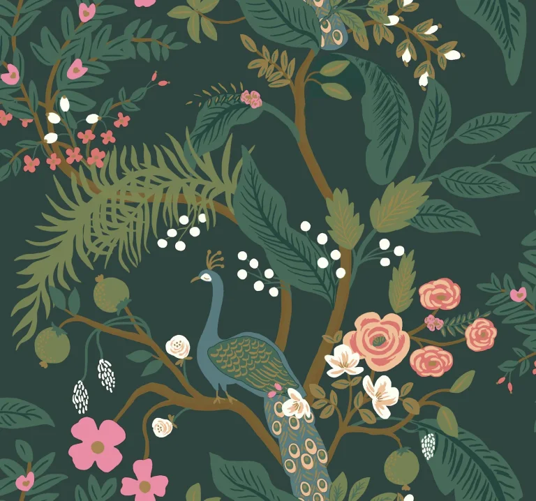 Rifle Paper Co. Peacock Wallpaper - Emerald — Ảnh 4