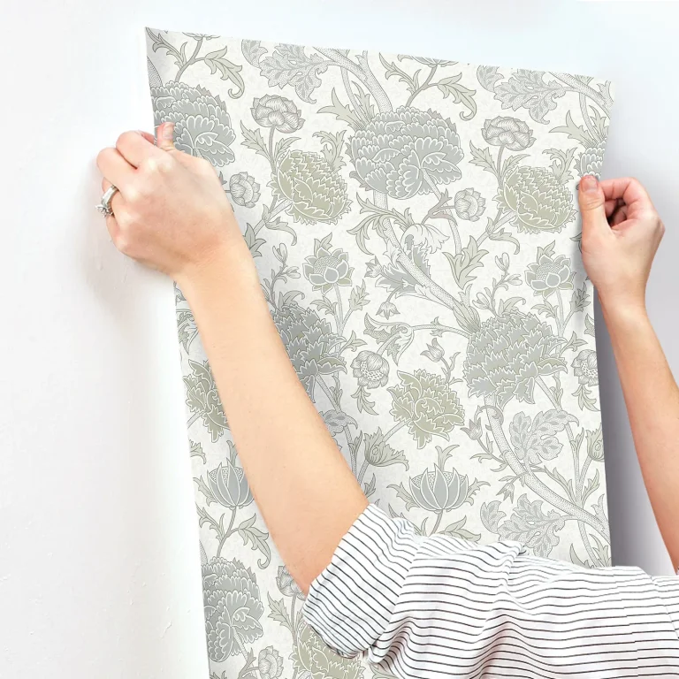 Cray Floral Trail Wallpaper - Light Green — Ảnh 2