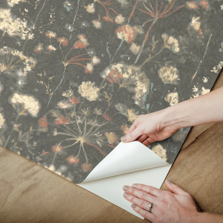 Candice Olson Botanical Fantasy Peel and Stick Wallpaper - Red & Blue — Ảnh 4