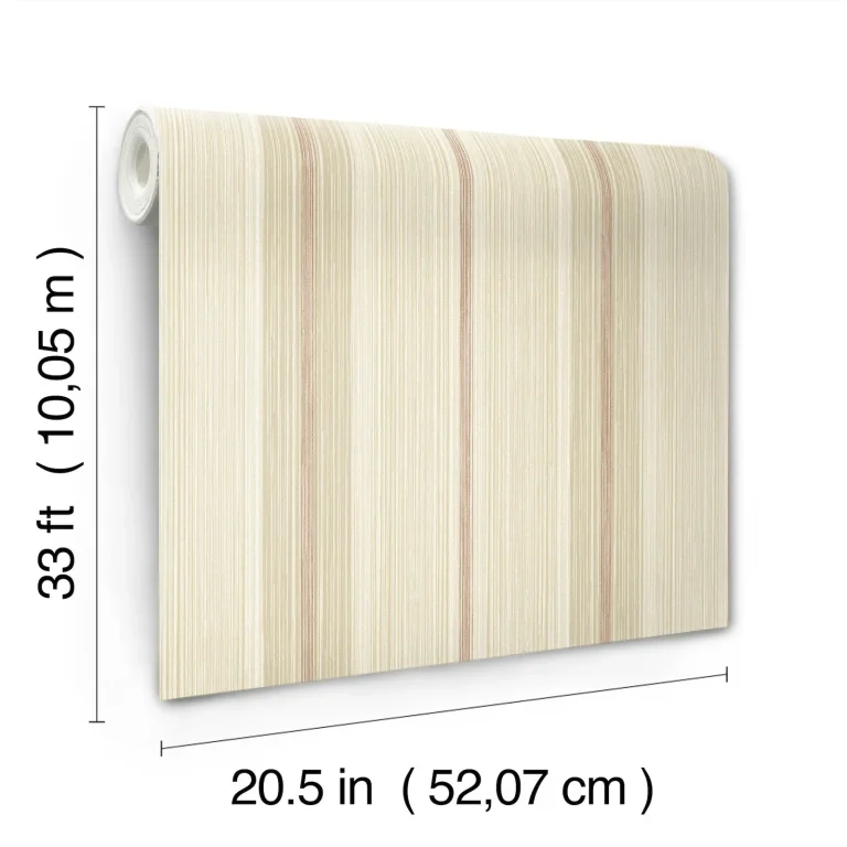 Chris Loves Julia Ames Linen Stripe Wallpaper - Red