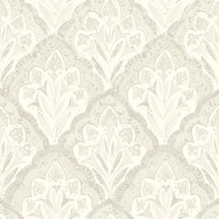 Chesapeake Mimir Quilted Damask Wallpaper - Dove — Ảnh 5