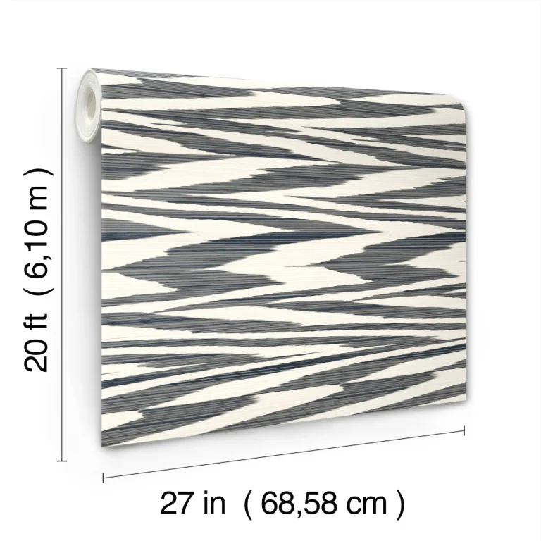 Flamed Zig Zag Peel and Stick Wallpaper - Black — Ảnh 2
