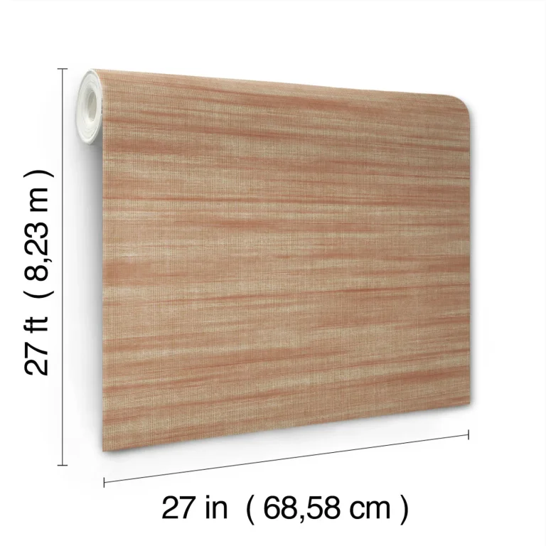 Ronald Redding Brushed Linen Wallpaper - Brick — Ảnh 2