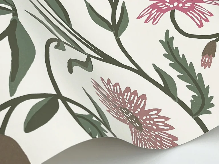 Rifle Paper Co. Aster Wallpaper - Linen & Rose — Ảnh 5