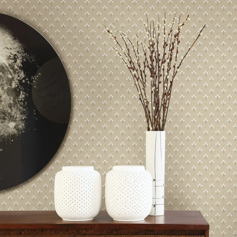 Lili Miniature Floral Wallpaper - Beige — Ảnh 3