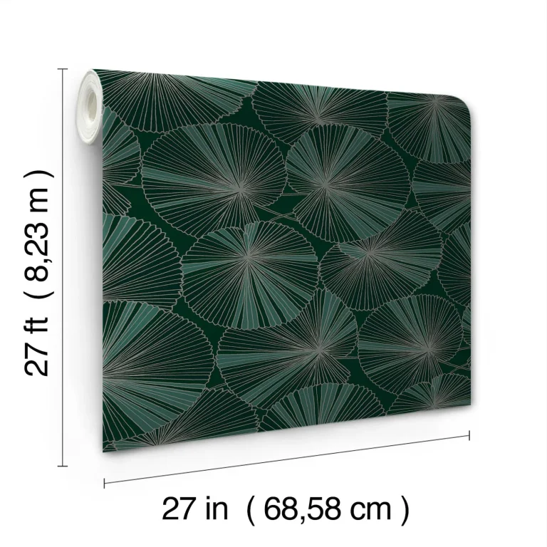 Candice Olson Layered Lily Pads Wallpaper - Deep Green — Image 4