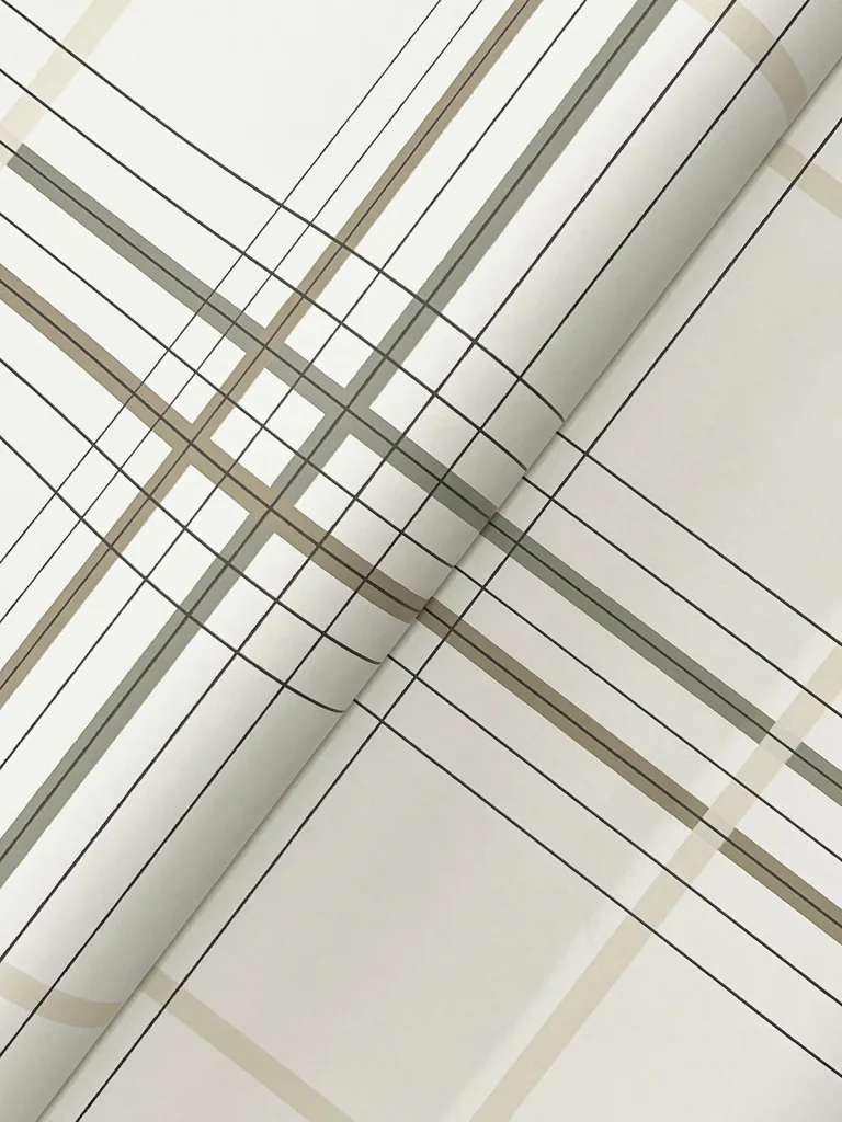 Ronald Redding Lakeside Plaid Tailored Wallpaper - Beige — Ảnh 6