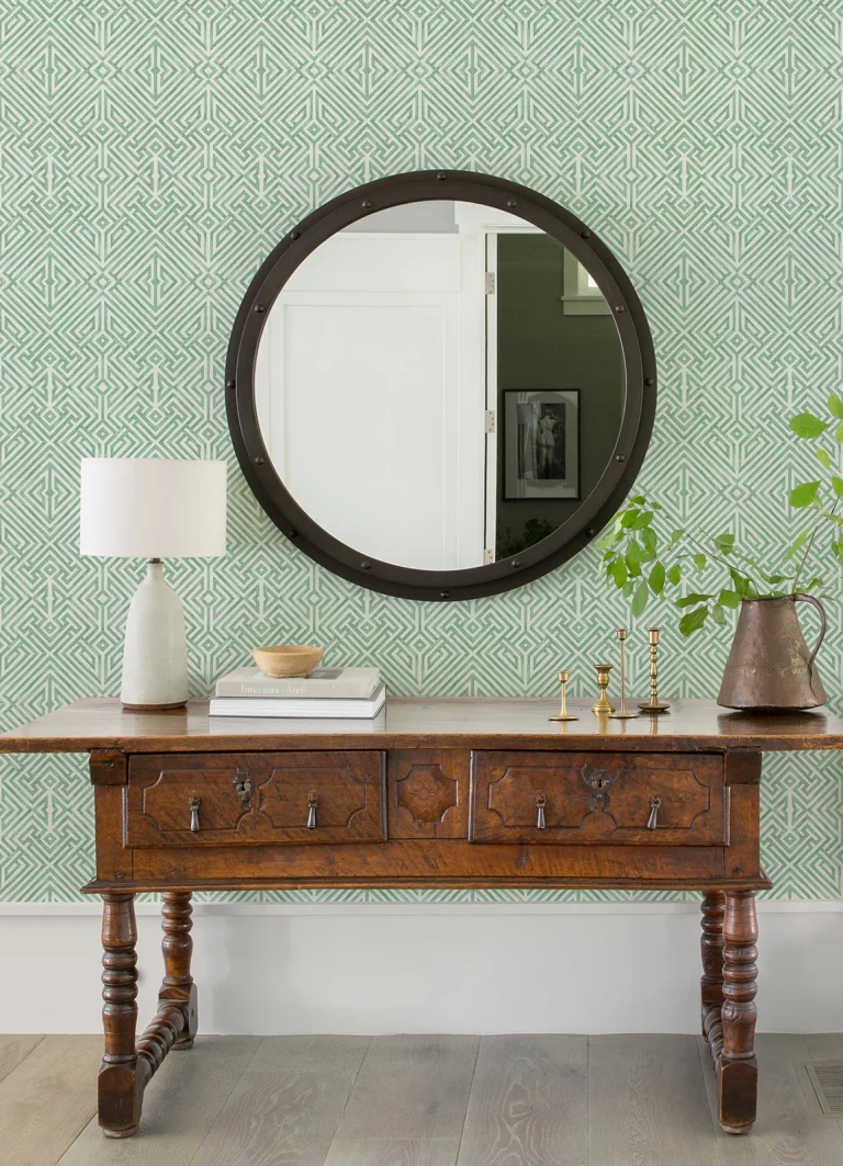 Lyon Geometric Key Wallpaper - Green — Ảnh 2
