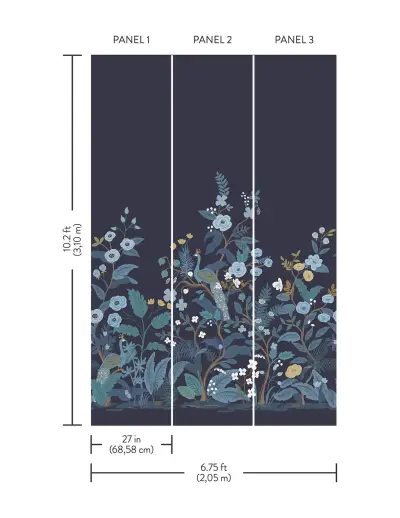 Peacock Mural — 27in x 122.4in