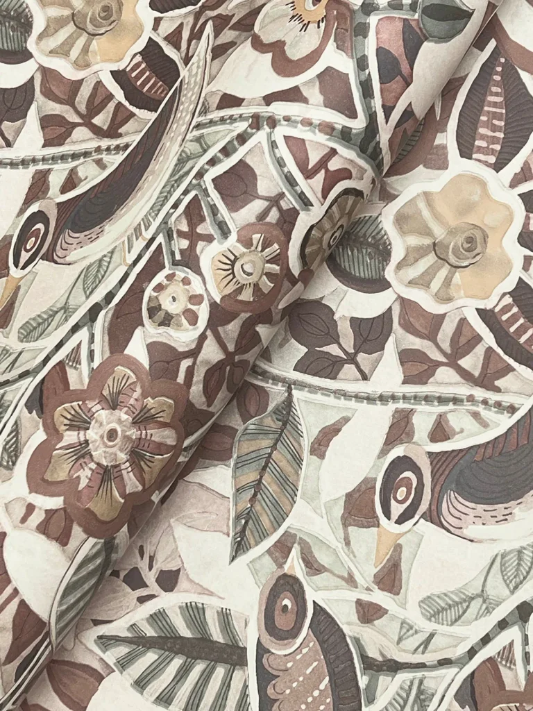 Manette Birds in the Bush Wallpaper - Plum — Image 4
