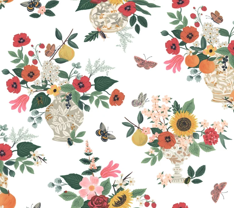 Rifle Paper Co. Flower Studies Wallpaper - Rose Multi — Ảnh 3