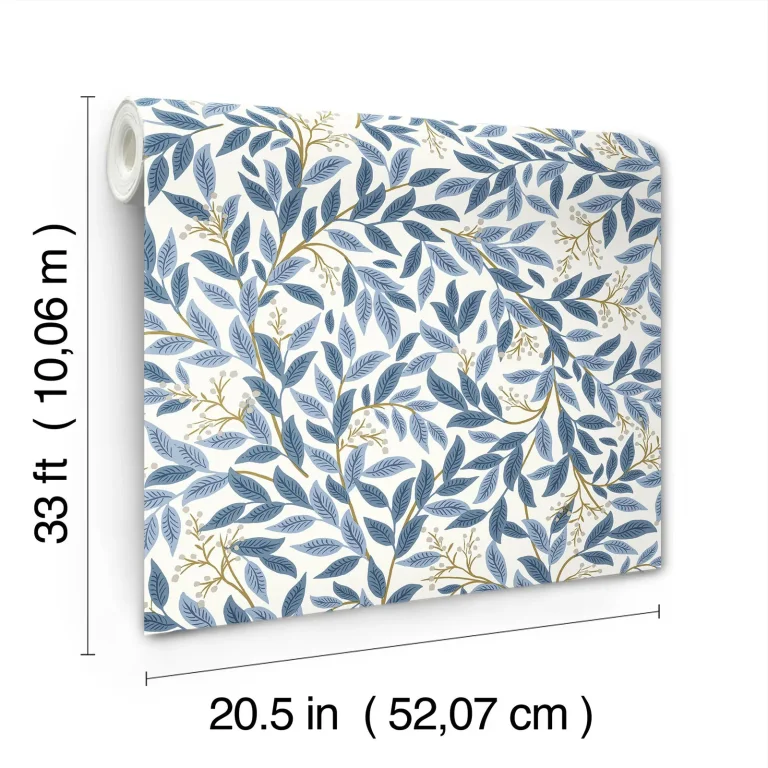 Rifle Paper Co. Willowberry Wallpaper - Blue & White — Ảnh 2