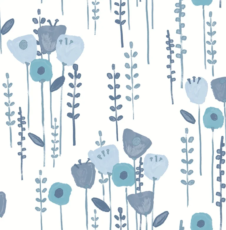 Mabel Floral Field Wallpaper - Blue — Ảnh 5