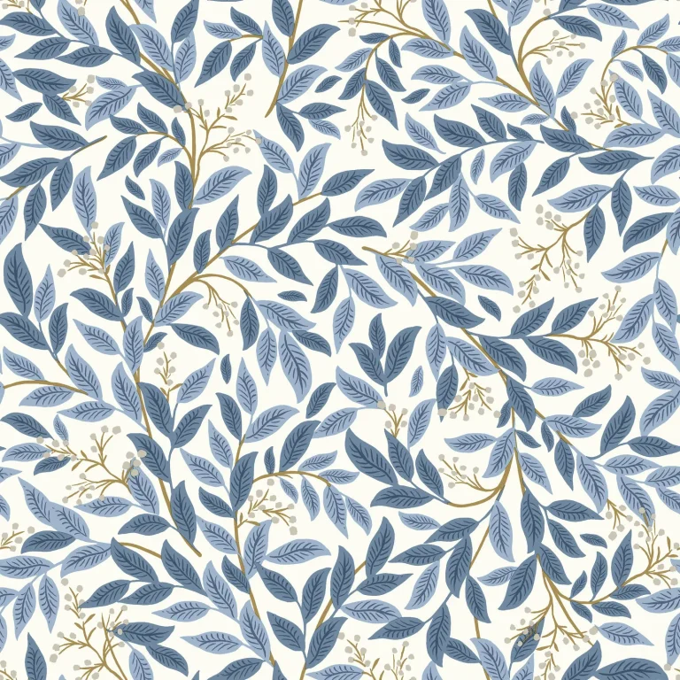 Rifle Paper Co. Willowberry Wallpaper - Blue & White — Ảnh 3
