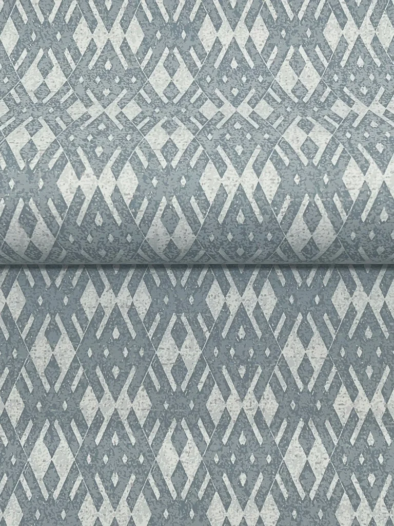 Ronald Redding Radcliffe Diamond Motif Wallpaper - Blue — Ảnh 3