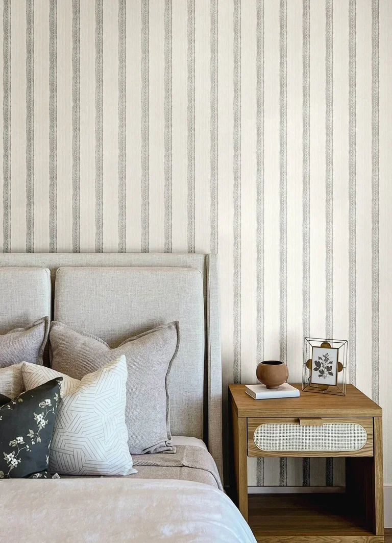 Chesapeake Mandevilla Vine Stripe Wallpaper - Aqua — Ảnh 3