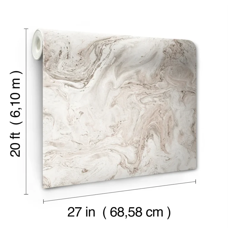 Oil & Marble Peel and Stick Wallpaper - Clay/Taupe — Ảnh 8