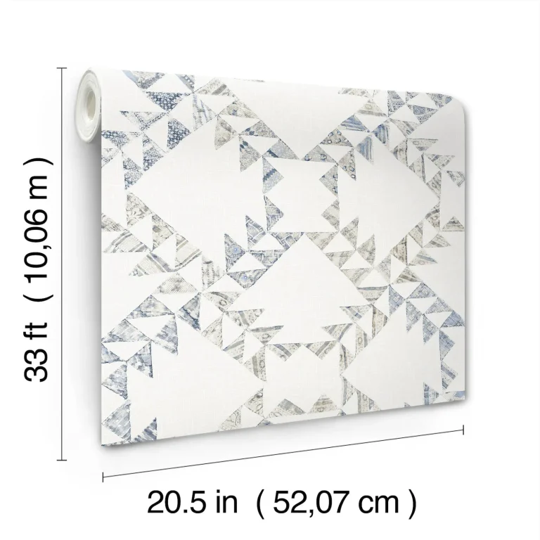 Chesapeake Scrap Quilt Wallpaper - Denim — Ảnh 7