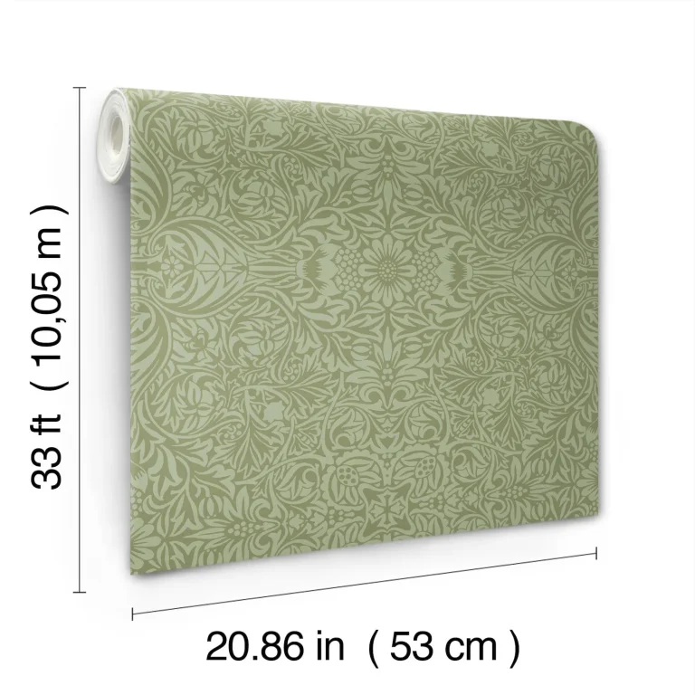 Ceiling Intricate Floral Wallpaper - Green — Ảnh 2