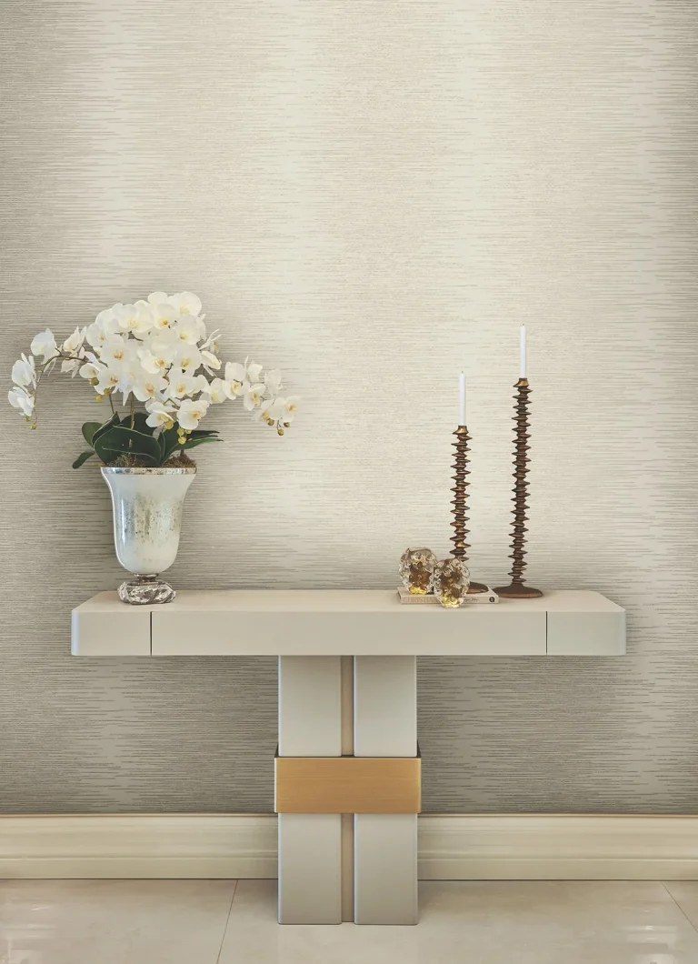 Ronald Redding Operetta Metallic Columns Wallpaper - Ivory — Ảnh 2
