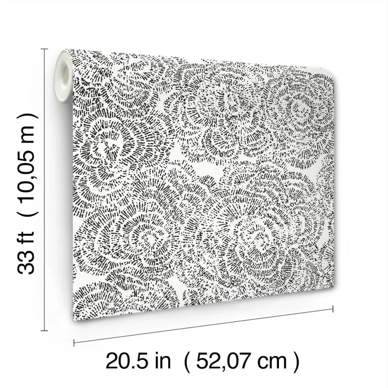 Ambroise Abstract Floral Wallpaper - Black — Ảnh 2