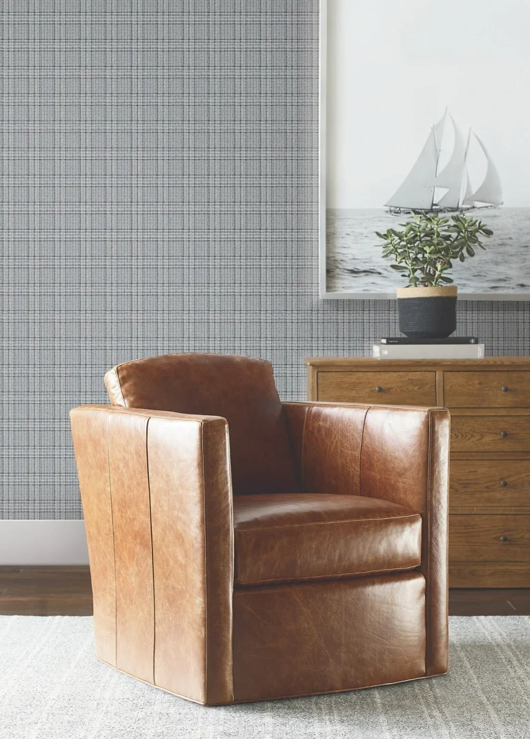 Ronald Redding Harrington Plaid Glen Check Wallpaper - Blue — Ảnh 2