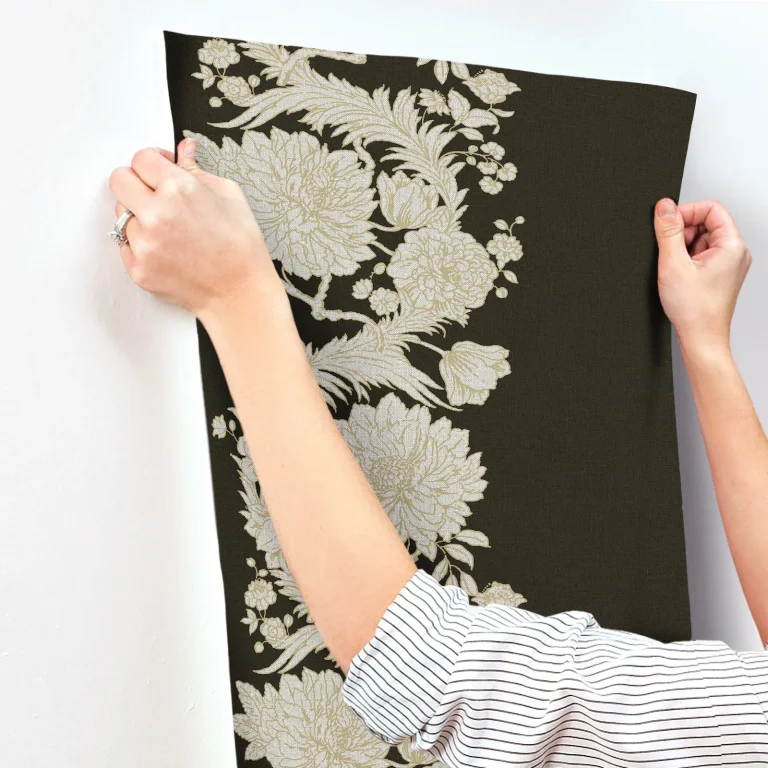 Chris Loves Julia Gisela Floral Columns Wallpaper - Black — Image 7