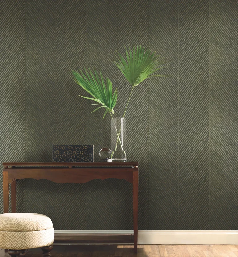 Palm Chevron Wallpaper - Green — Ảnh 2