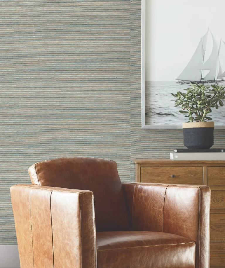 Ronald Redding Warwick Loomed Wallpaper - Navy — Image 2