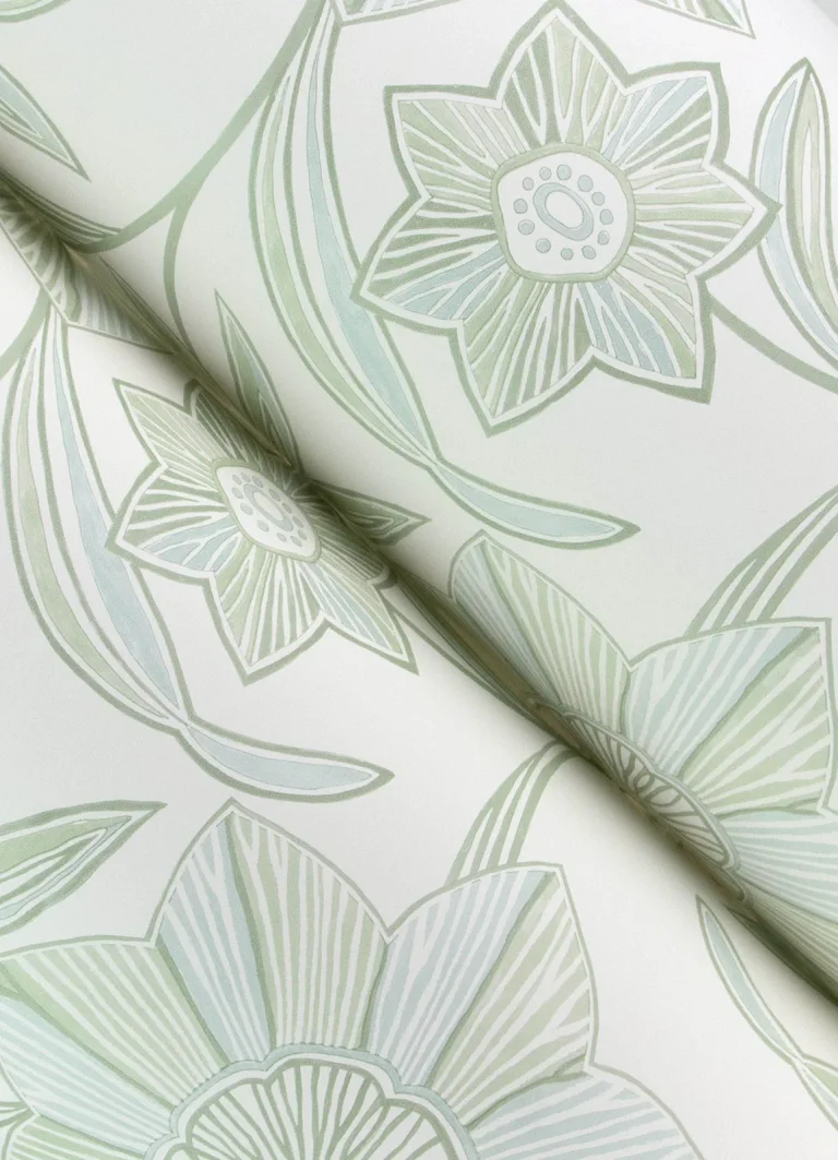Star Flower Wallpaper - Light Green — Ảnh 2