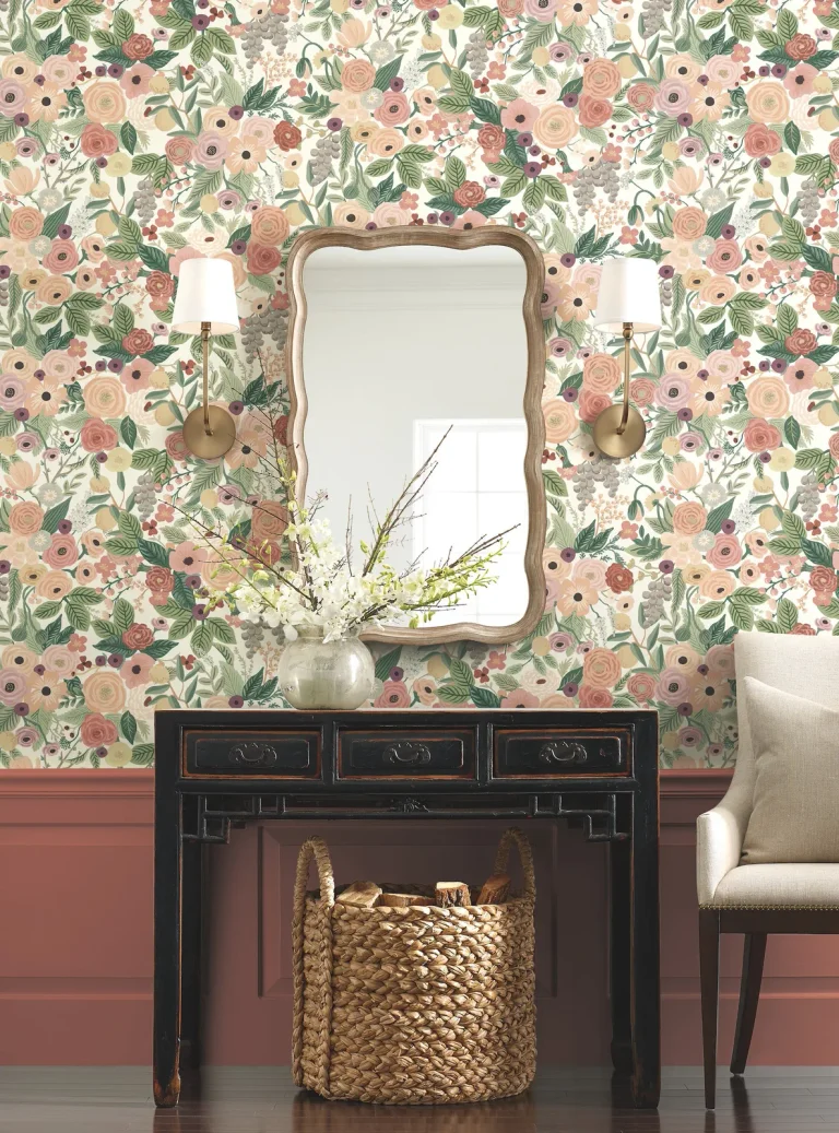 Rifle Paper Co. Garden Party Peel and Stick Wallpaper - Burgundy Multi — Ảnh 2