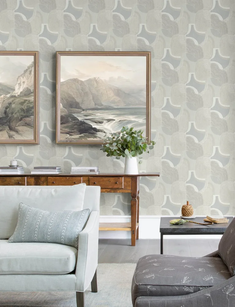 Hollace Geometric Wallpaper - Sky Blue — Ảnh 4
