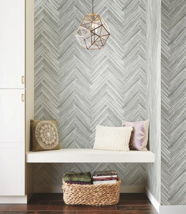 Hermosa Herringbone Peel and Stick Wallpaper - Grey — Ảnh 5