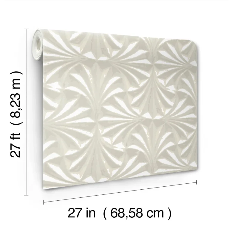 Candice Olson Sculpted Fans Wallpaper - Ivory — Ảnh 3