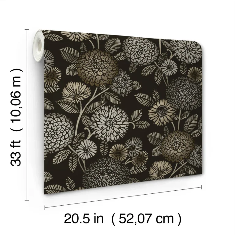 Chesapeake Zalipie Floral Trail Wallpaper - Black — Ảnh 6