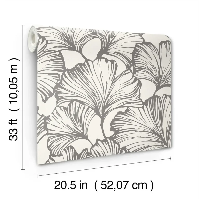 Kyoto Ginkgo Leaf Wallpaper - Charcoal — Ảnh 4